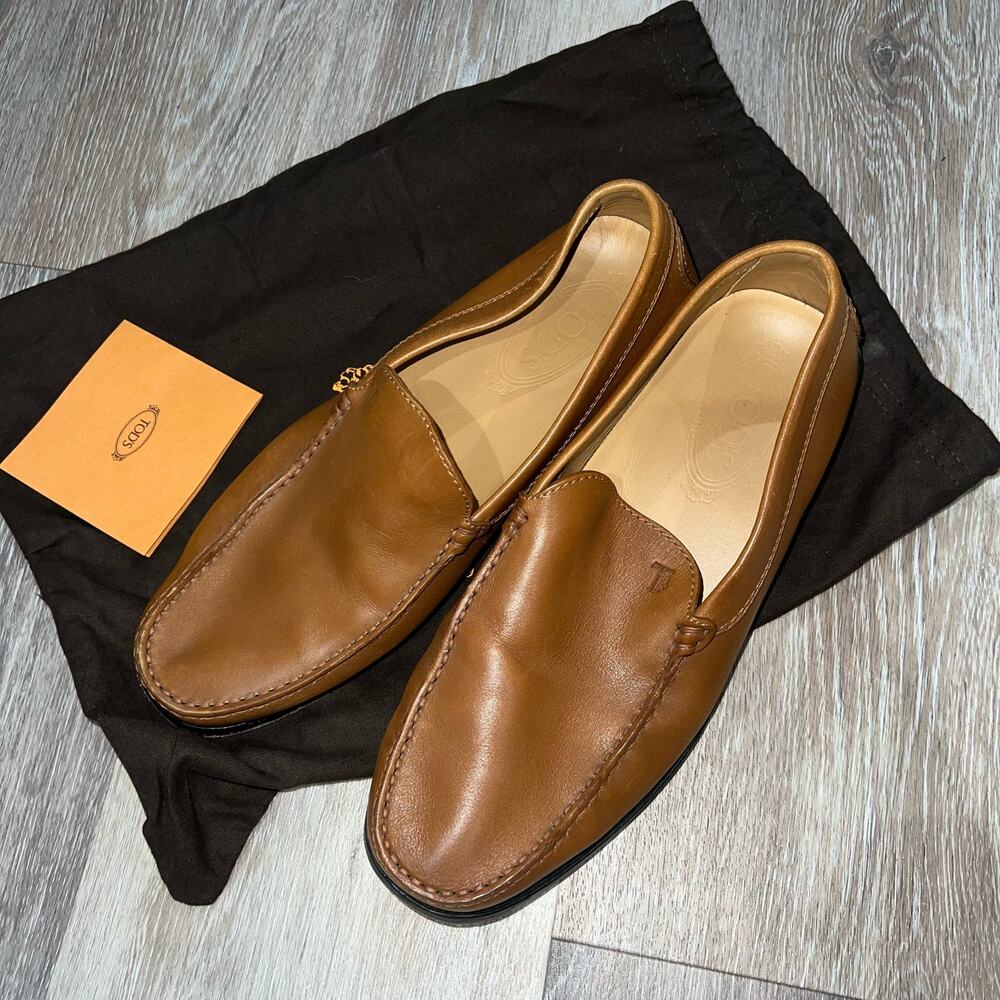 Tod's City Gommino Driving Shoes in Leather Camel Tan Size 7